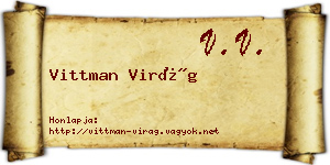 Vittman Virág névjegykártya